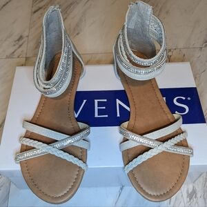 VENUS Silver/Grey Gladiator Sandals with Sparkling Straps